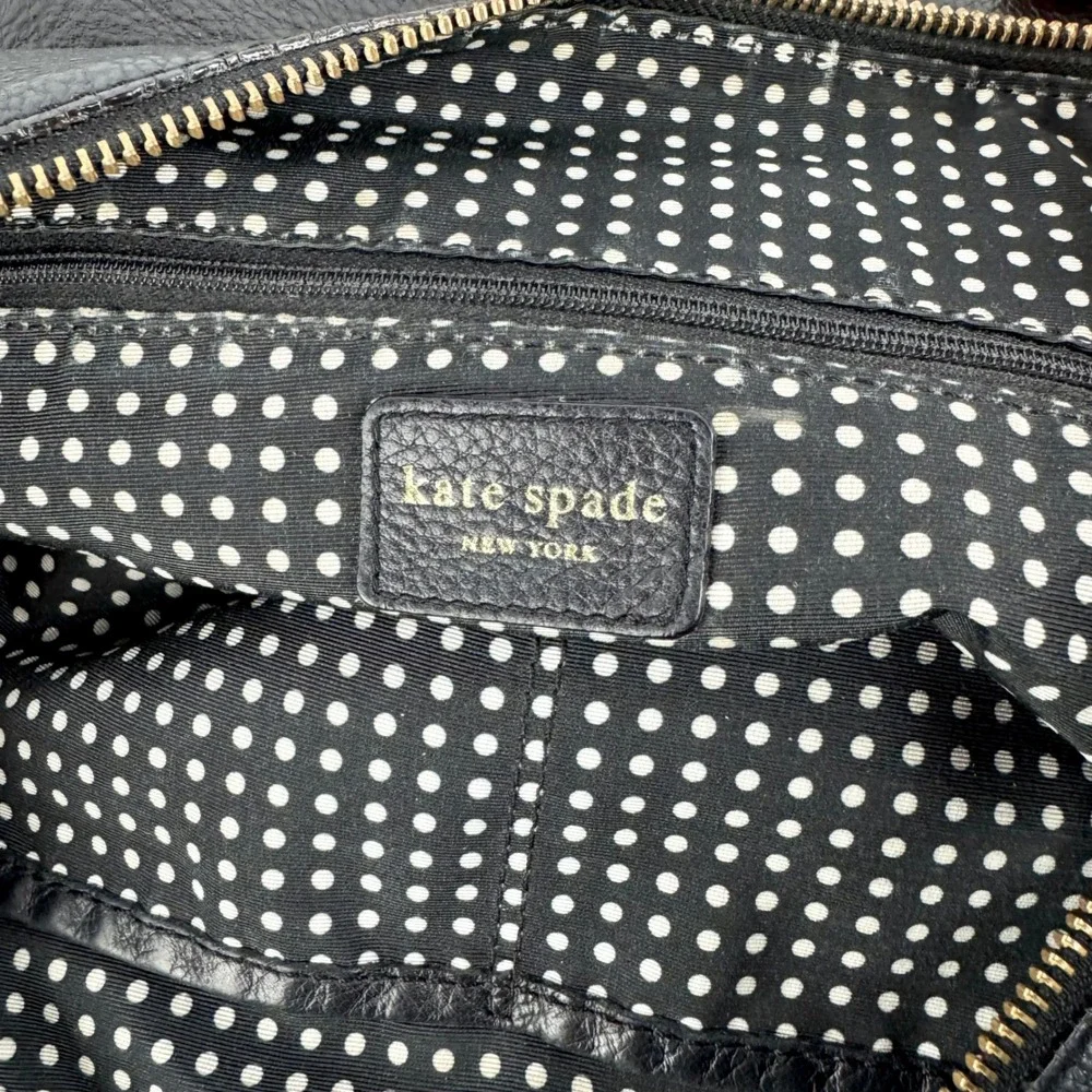 Kate Spade New York Black Leather Shoulder Bag‎ Tassel Detail Designer